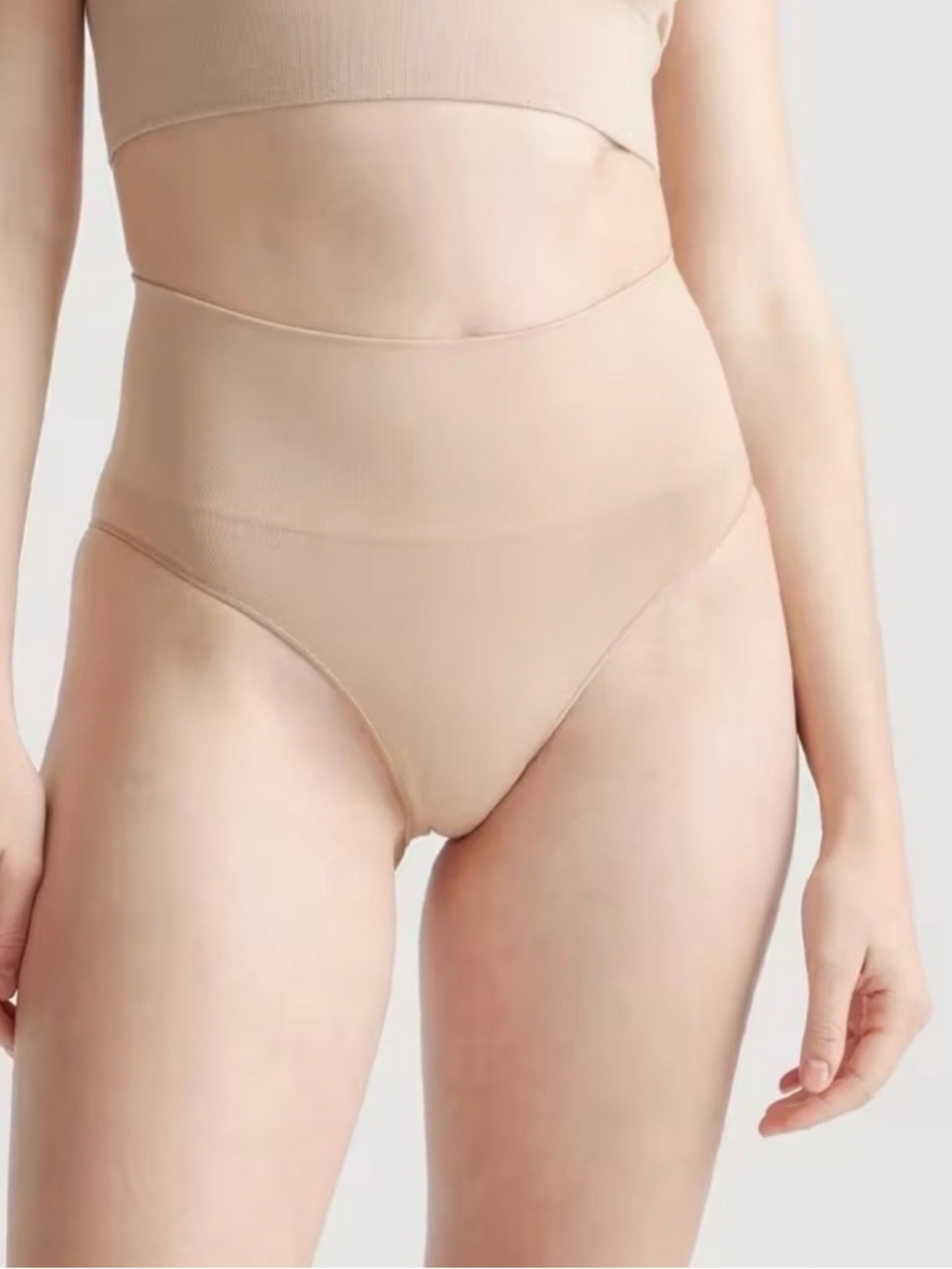 Quince Shaping High-Waist Briefs - 3-Pack Size Large in Sand G111 - Picture 3 of 3